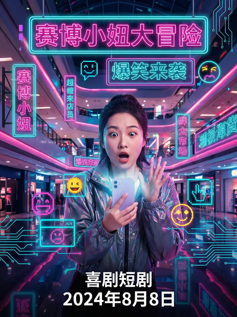 剑与远征远古封印 搞笑喜剧短剧 - 赛博小妞大冒险海报